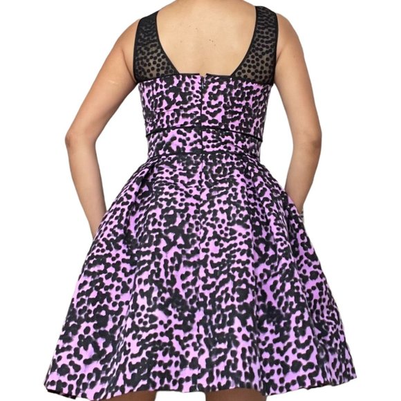 Taylor Womens Dress Size 2 Purple Black Polka Dot Ball Gown High Waist - Picture 5 of 11